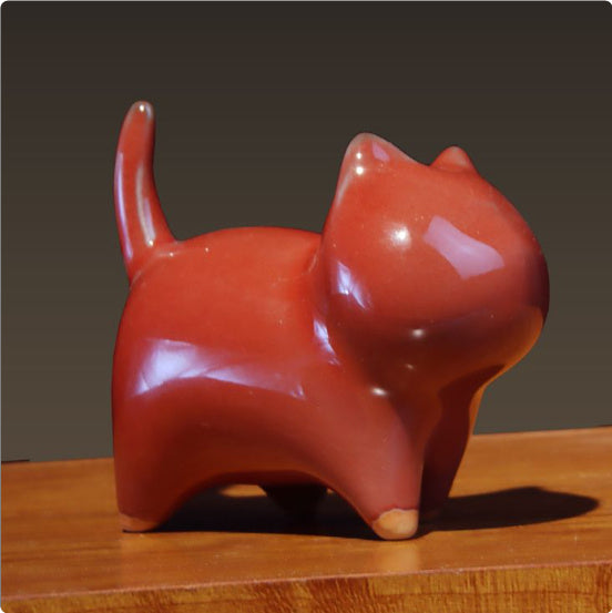 Mud Sky Jun Porcelain Little Cat – Ceramic Decorative Ornament